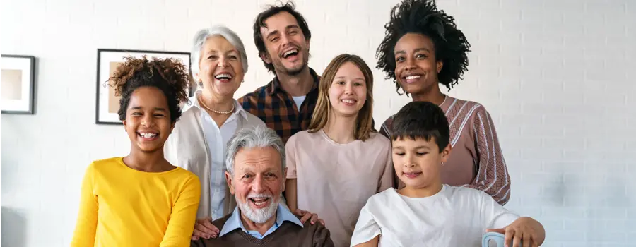 A group of people smiling